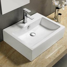 Vasque pour salle de bain et/ ou Suspendre Rectangulaire - Céramique - 57x45 cm - Square