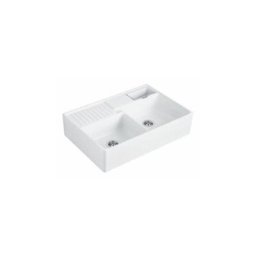 Evier cuisine Villeroy et Boch Tradition Stone White CeramicPlus avec vidage manuel