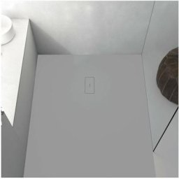Stano. - Receveur de douche 90 x 90 cm extra plat fusion en résine surface ardoisée béton - Gris