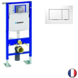 Bati support wc Geberit Duofix autoportant, sigma 112 cm + Plaque de commande, blanc, chromé