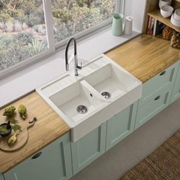 Carea Cuisine&bain - carea - Timbre d'office 2 bacs qualité granit - Blanc - Blanc
