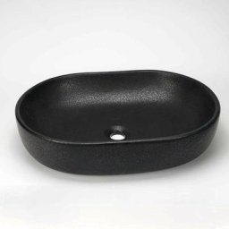 Vasque pour salle de bain Ovale - Céramique Noir Mat - 59x42 cm - Extra