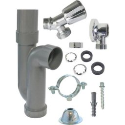 Kit d'installation pour 1 machine à laver- Rob Standard- Siphon sort horizontale - Gris