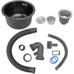 Mini évier de Cuisine Rond en Acier Inoxydable, Bassin Simple sur Comptoir, Sous Comptoir, avec