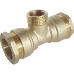 Raccord laiton Té Mâle 3/4 au centre sumo pour tube pe Ø25 mm - brut