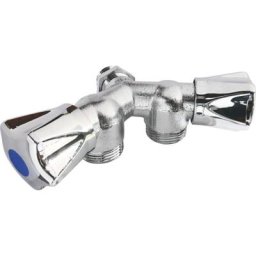Sanitaire-distribution - Robinet double de machine à laver - Diamètre : 1/2'' - 3/4