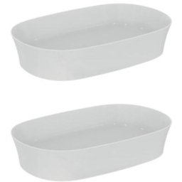 Lot de deux vasques ovales 60x38 cm Ipalyss sans bonde blanc - Ideal Standard