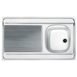 Evier inox à poser 1 bac 1 égouttoir - Dimensions : 80 x 60 MAN711-800