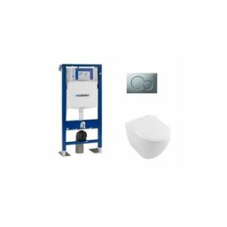 Pack wc Geberit UP320 + Cuvette villeroy et boch Subway 2.0 + plaque Sigma Chromé Mat