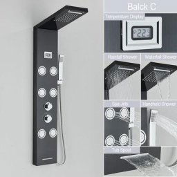 Ouyifan - Système de panneau de douche avec douchette, jets de massage spa et mitigeur Colonne de