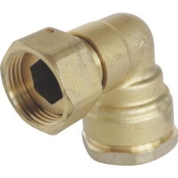 Raccord laiton coudé sumo pour tube pe Ø25 mm - Ecrou tournant 3/4 - brut