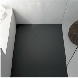 Stano. - Receveur de douche 90 x 90 cm extra plat fusion en résine surface ardoisée noir - Noir
