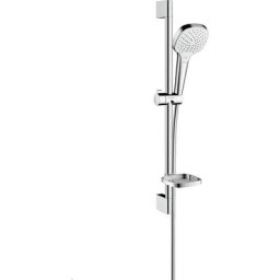 Hansgrohe - Set Croma Select e 110 Vario / Unica'Croma 0,65 m avec porte-savon blanc/chromé 26586400