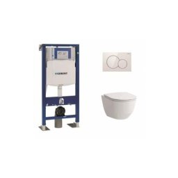 Pack wc Geberit UP320 + Cuvette sans bride Rimless + plaque sigma blanche