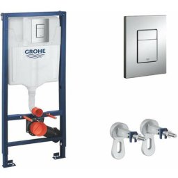 Rapid sl - Set d'installation en applique pour wc suspendu, hauteur 1,13 m, plaque de déclenchement