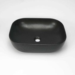 Vasque pour salle de bain Rectangulaire - Céramique Noir Mat - 49x39 cm - Maze