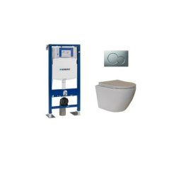 Geberit - Pack UP320 + Cuvette sans bride kelos Blanc + Plaque Sigma Chromé Mat