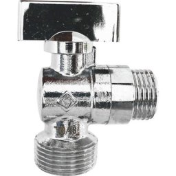 Robinet à sphère pour machine à laver - Mâle 1/2 - Mâle 3/4 - Chromé