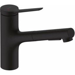 Hansgrohe - Zesis M33 - Mitigeur d'évier 150, avec douchette extractible, noir mat 74800670