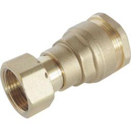 Raccord laiton droit sumo pour tube pe Ø20 mm - Ecrou tournant 3/4 - brut
