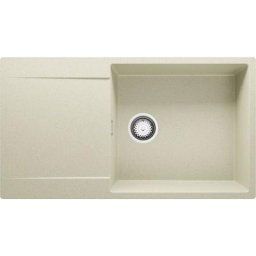 Evier Cuisine en Granit Beige, 90 x 50 cm, Lavabo 1 bac + Siphon Classique, Évier à Encastrer San