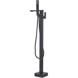 Robinetterie sur Pied Laiton Acier Aluminium Noir Mat 120 cm Finition Solide Della - Noir