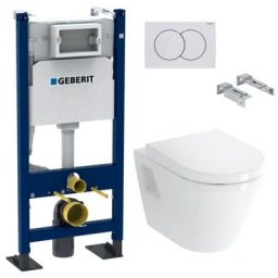 Geberit - Pack Autoportant Bati-support Duofix + wc suspendu Vitra Integra avec Abattant + Plaque