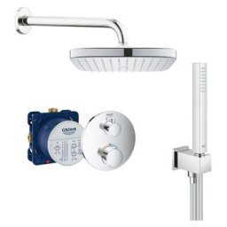 Grohe Grohtherm Set de douche encastré avec mitigeur thermostatique, douche de tête 250mm +