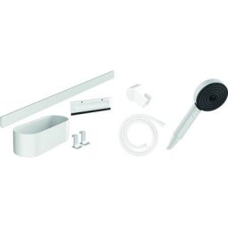 Hansgrohe - WallStoris - Set de pommeau de douche 105, 3 jets et accessoires de salle de bain,