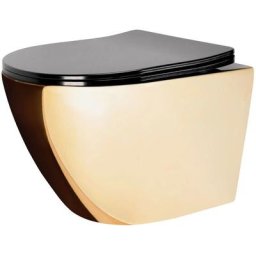 CUVETTE WC SUSPENDUE REA CARLO FLAT MINI GOLD/BLACK - Noir/Or