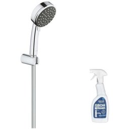 Douchette 2 jets avec support mural Vitalio Comfort 100 chromé + nettoyant Grohclean - Grohe
