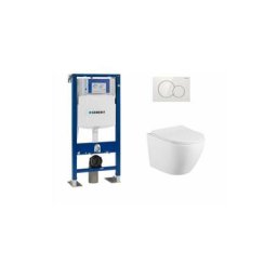 Pack Geberit UP320 + Cuvette sans bride kelos Blanc Mat+ Plaque Sigma Blanche
