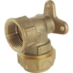 Raccord laiton coudé applique murale Serrage Extérieur pour tube pe Ø25 - F3/4 - brut