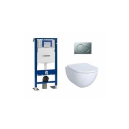 Pack Geberit UP320 + Cuvette sans bride ACANTO + Plaque Sigma Chromé Mat