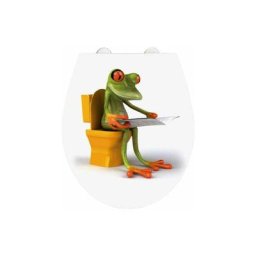 Wenko - Abattant wc original Frog, abattant wc avec frein de chute, fixation inox clipsable,
