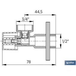 Vanne d'angle 1/2 x 3/4 Machine à laver