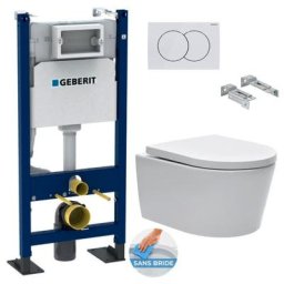 Pack Autoportant Bâti-support Duofix + wc sans bride sat, fixations invisibles + Abattant softclose