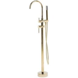 Robinet Mitigeur de Bain sur Pied en Acier Inox Zinc et Laiton Doré 116 cm Tugela - Doré