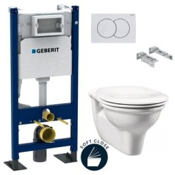 Geberit - Pack Autoportant Bâti-support + Cuvette pmr Vitra Arkitekt, 70cm de profondeur + Abattant