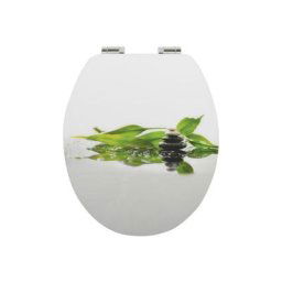 Spirella - Abattant wc mdf spa Blanc & Vert - Charnières Zinc - Vert