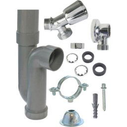 Kit d'installation pour 1 machine à laver- Rob Standard- Siphon sort horizontale - Gris