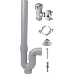 Kit d'installation pour machine à laver - Rob Autoperceur - Siphon sortie horiz - Gris