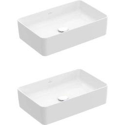 Villeroy et boch Lot de deux vasques à poser rectangles Collaro, Blanc