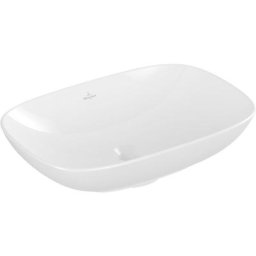 Vasque rectangle à poser VILLEROY ET BOCH Loop & Friends non meulé, 56 x 38, Stone White