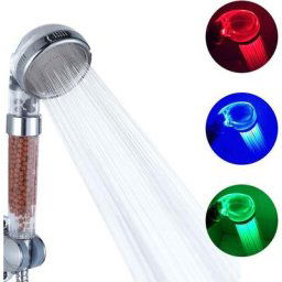 Pomme de douche led 3 couleurs tête de douche température douchette spa Chrome abs pour accessoires