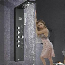Ouyifan - Système de panneau de douche avec écran d'affichage de la température et jets de spa de