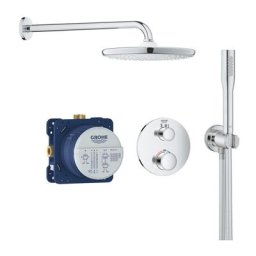 Grohe - Grohtherm Set de douche encastré avec mitigeur thermostatique, douche de tête xxl 250 et