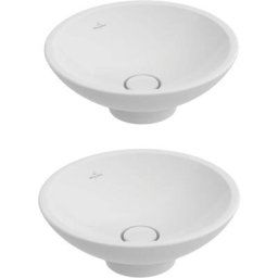 Lot de deux vasques rondes à poser villeroy et boch Loop & Friends, 43 x 43, Blanc CeramicPlus,