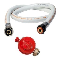 Kit Détendeur gaz Propane 37 mbar + Tuyau gaz flexible 1.50 m à embouts vissables Barbecue Plancha