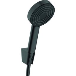 Hansgrohe - Pulsify - Set de pommeau de douche, 1 jet, support et flexible de 1250 mm, noir mat
